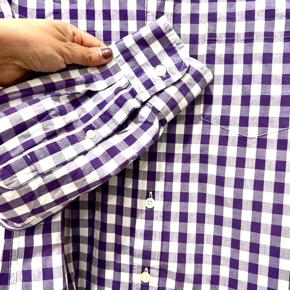 J.‎ Crew Men's Purple Gingham Button Down Shirt M